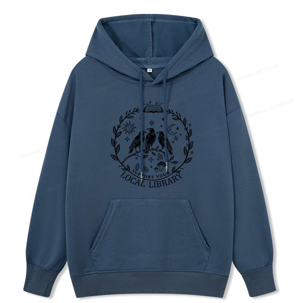 Pagewings Support Your Local Library Unisex Classic Hoodie