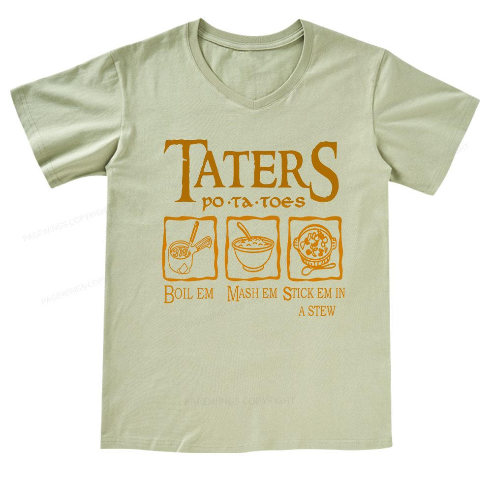 Pagewings Taters PoTaToes V-neck T-shirt