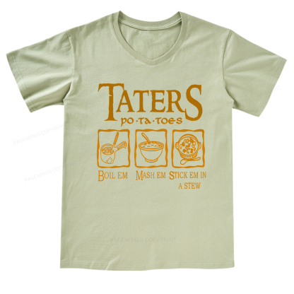 Pagewings Taters PoTaToes V-neck T-shirt