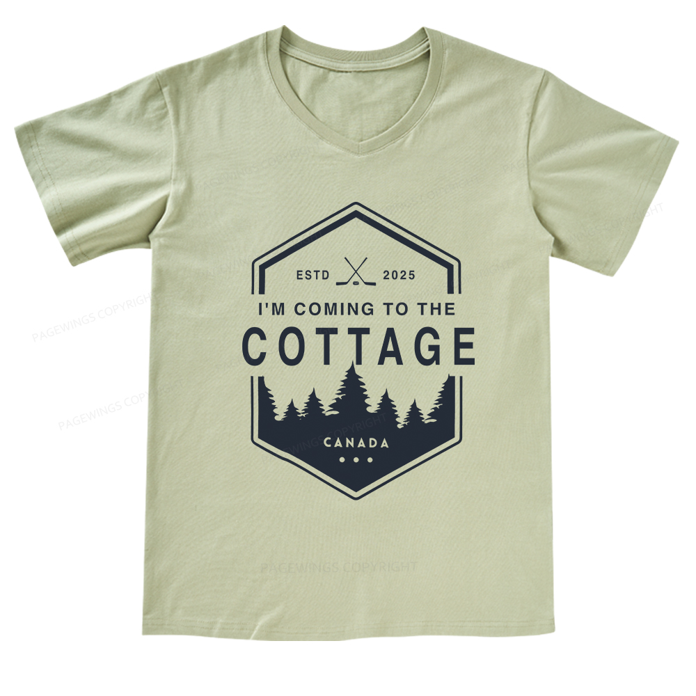 Pagewings Coming To The Cottage V-neck T-shirt