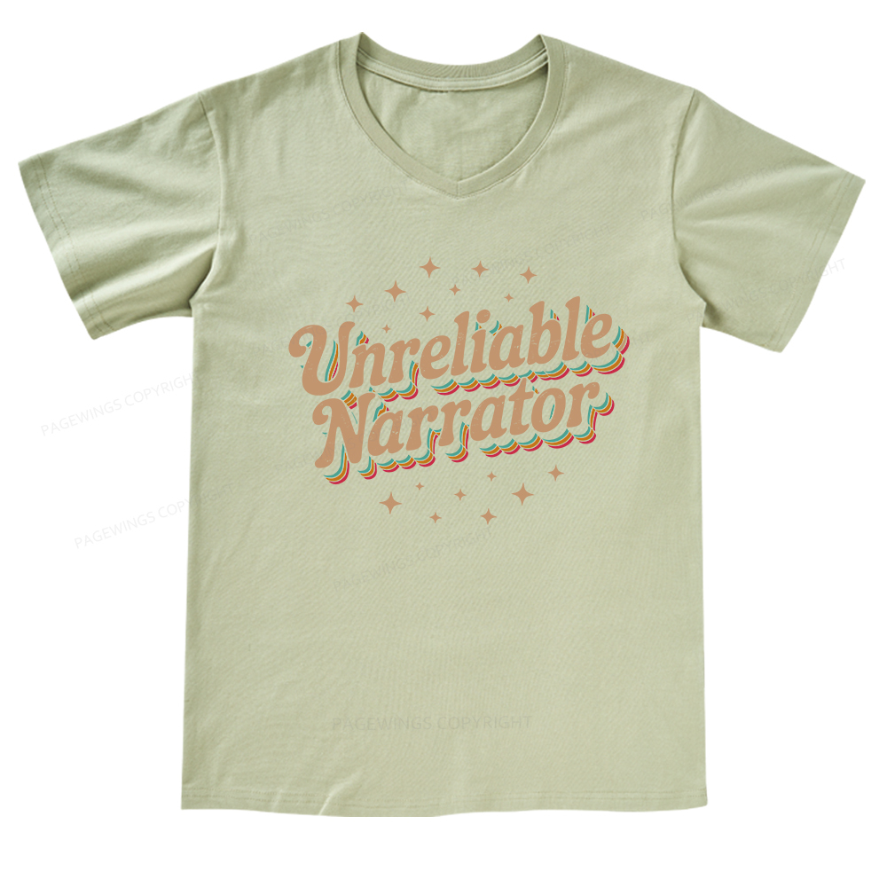 Pagewings Unreliable Narrator V-neck T-shirt