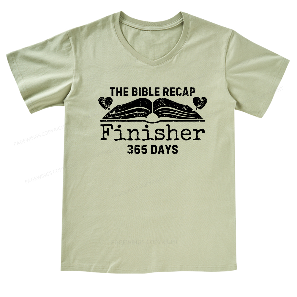 Pagewings The Bible Recap Finisher 365 Days V-neck T-shirt