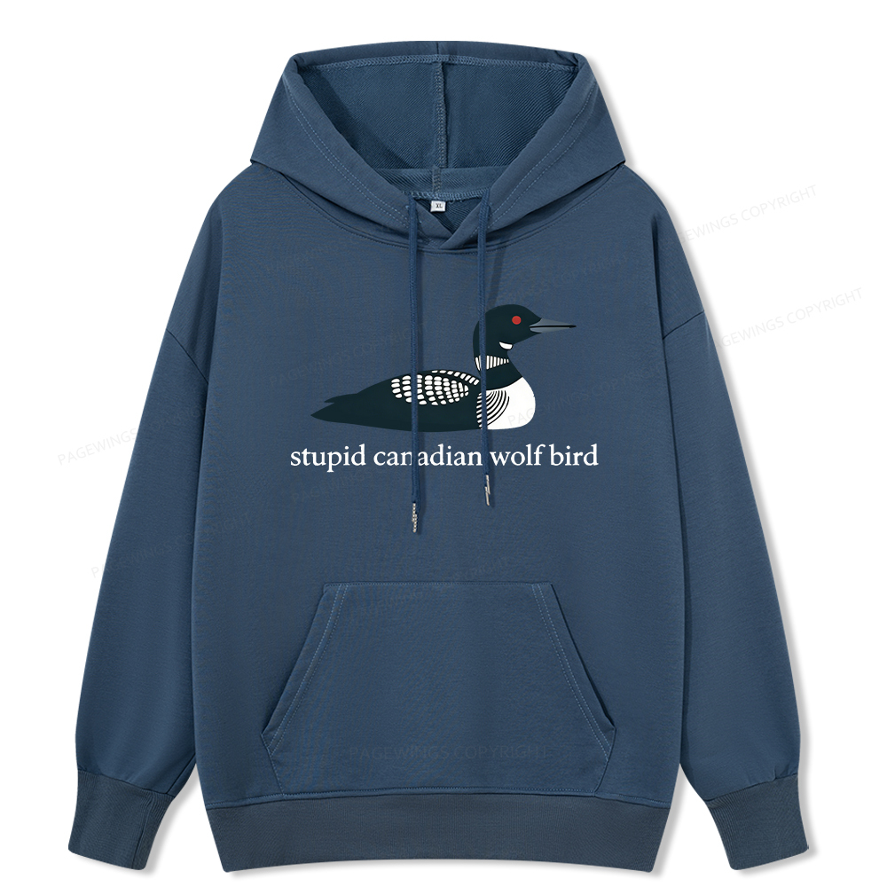 Pagewings Stupid Canadian Wolf Bird Unisex Classic Hoodie