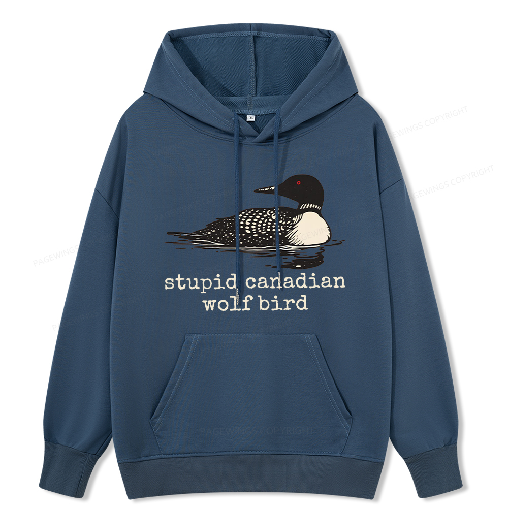 Pagewings Stupid Canadian Wolf Bird Unisex Classic Hoodie