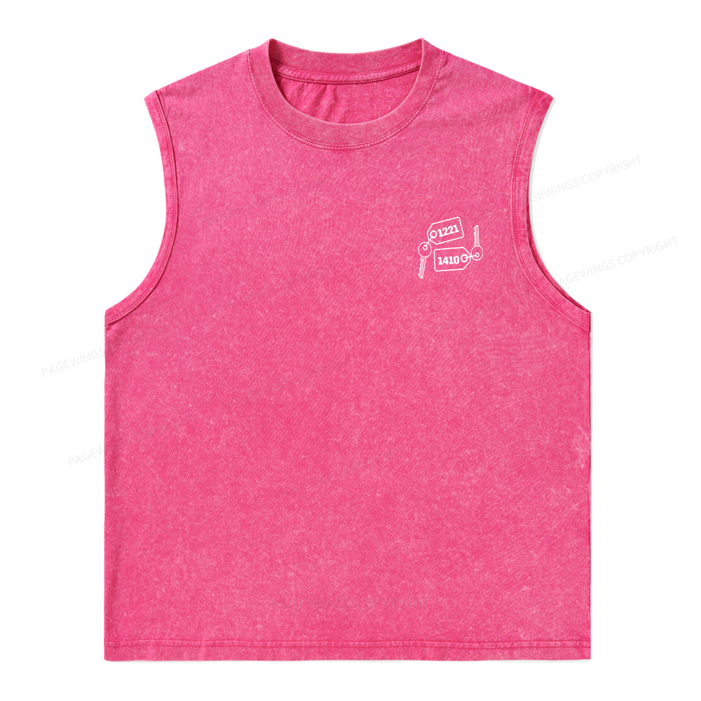 Pagewings Room Numbers Unisex Washed Tank Top