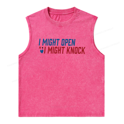 Pagewings I Might Knock Unisex Washed Tank Top