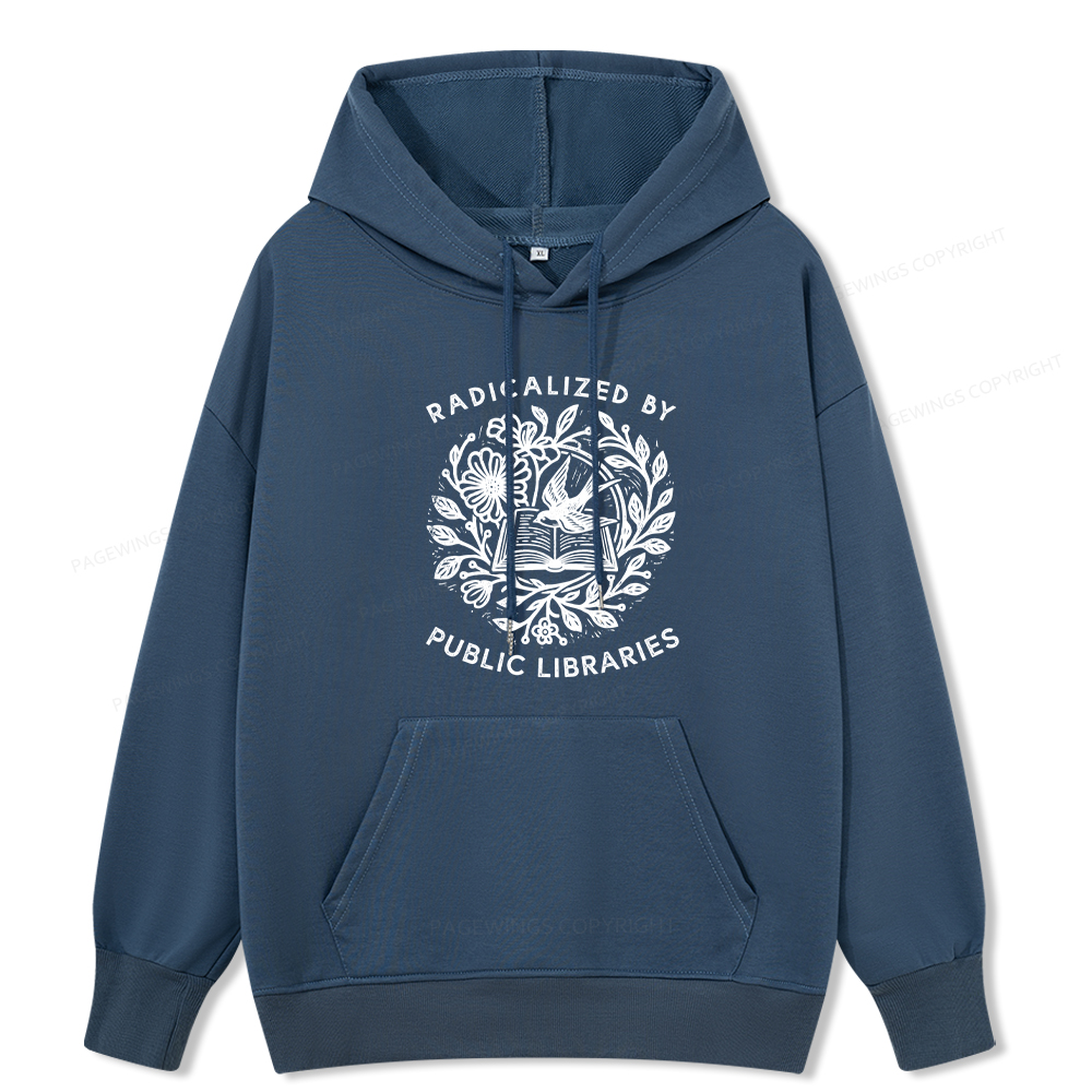 Pagewings Radicalized By Public Libraries Unisex Classic Hoodie