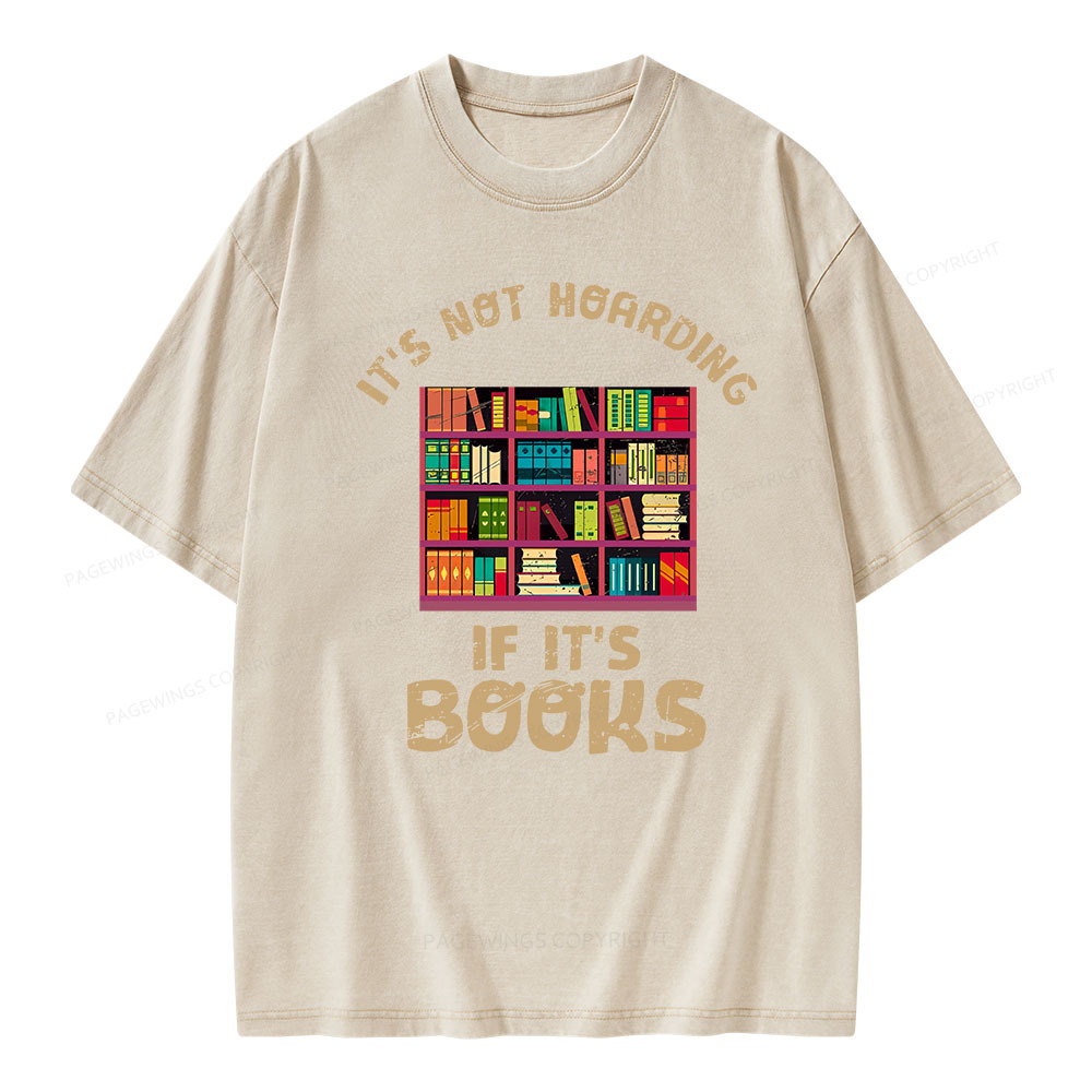 Pagewings Bookshelf Set Of Stacks Of Books Stock Unisex Washed T-shirt