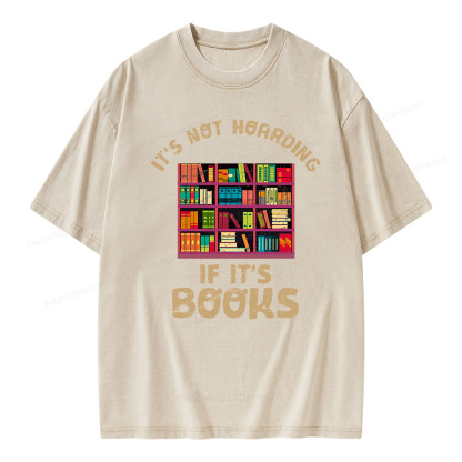 Pagewings Bookshelf Set Of Stacks Of Books Stock Unisex Washed T-shirt