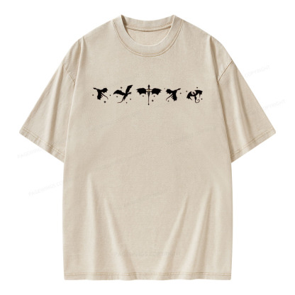 Pagewings Basgiath War College t-shirt, Violet Sorrengail Unisex Washed T-shirt