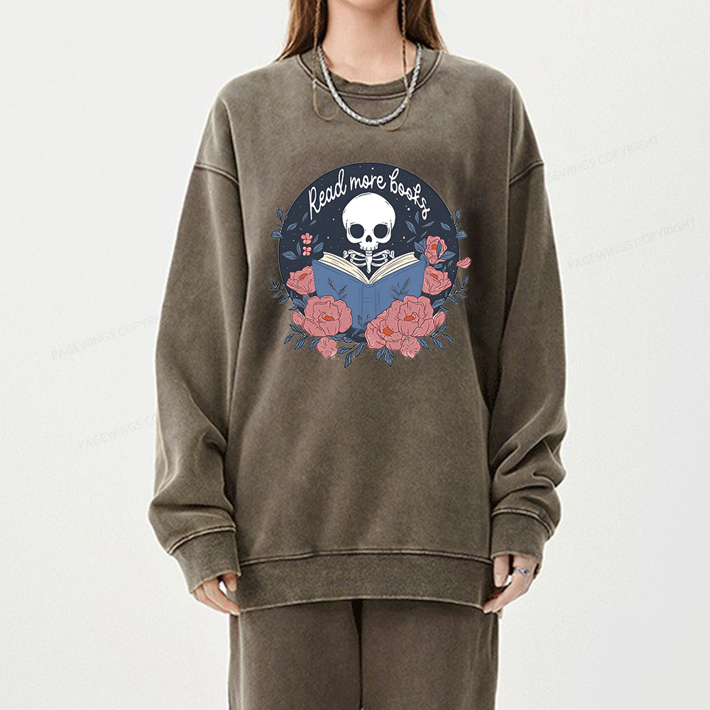 Pagewings read  more  books Unisex Washed Sweatshirt