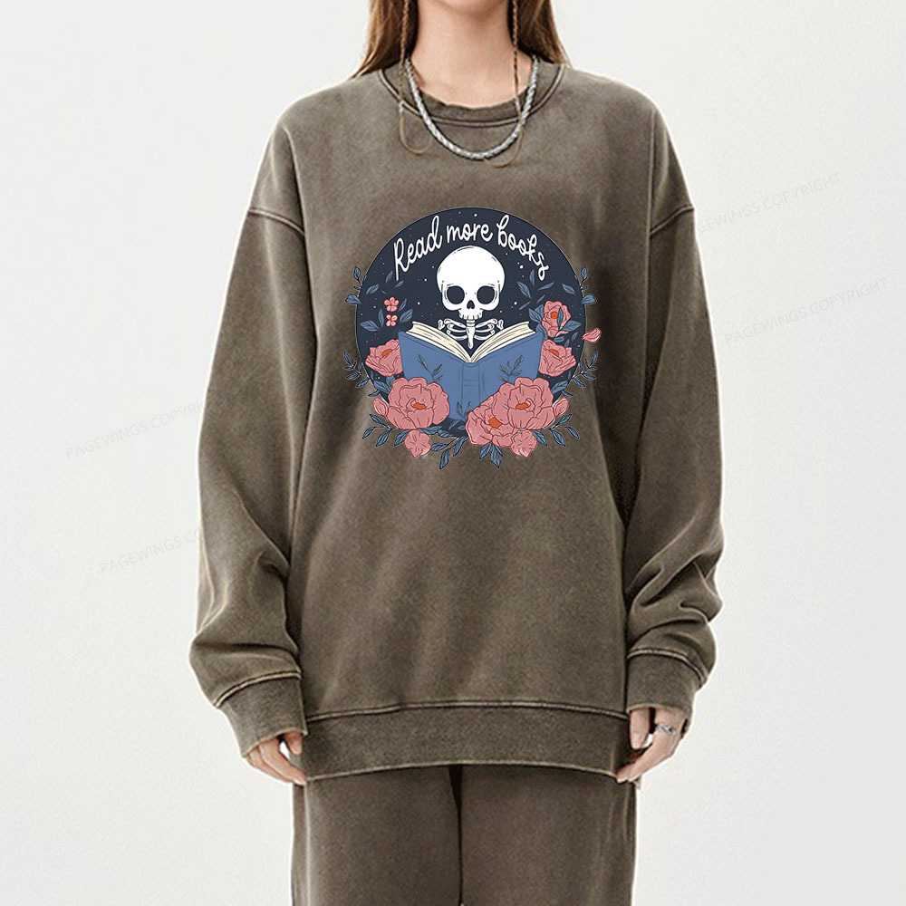 Pagewings read  more  books Unisex Washed Sweatshirt