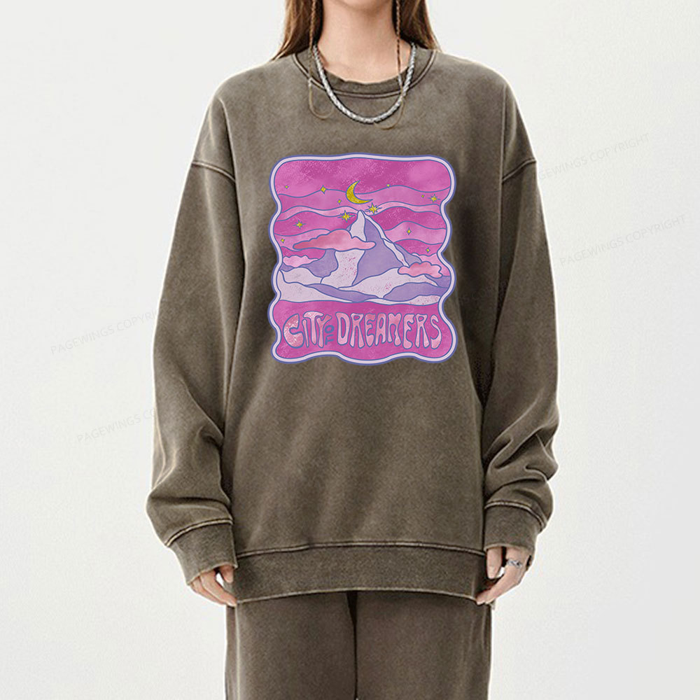 Pagewing City Of Dreamers Unisex Washed Sweatshirt