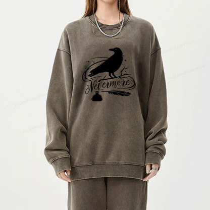 Pagewing  Edgar Allen Poe tee Unisex Washed Sweatshirt