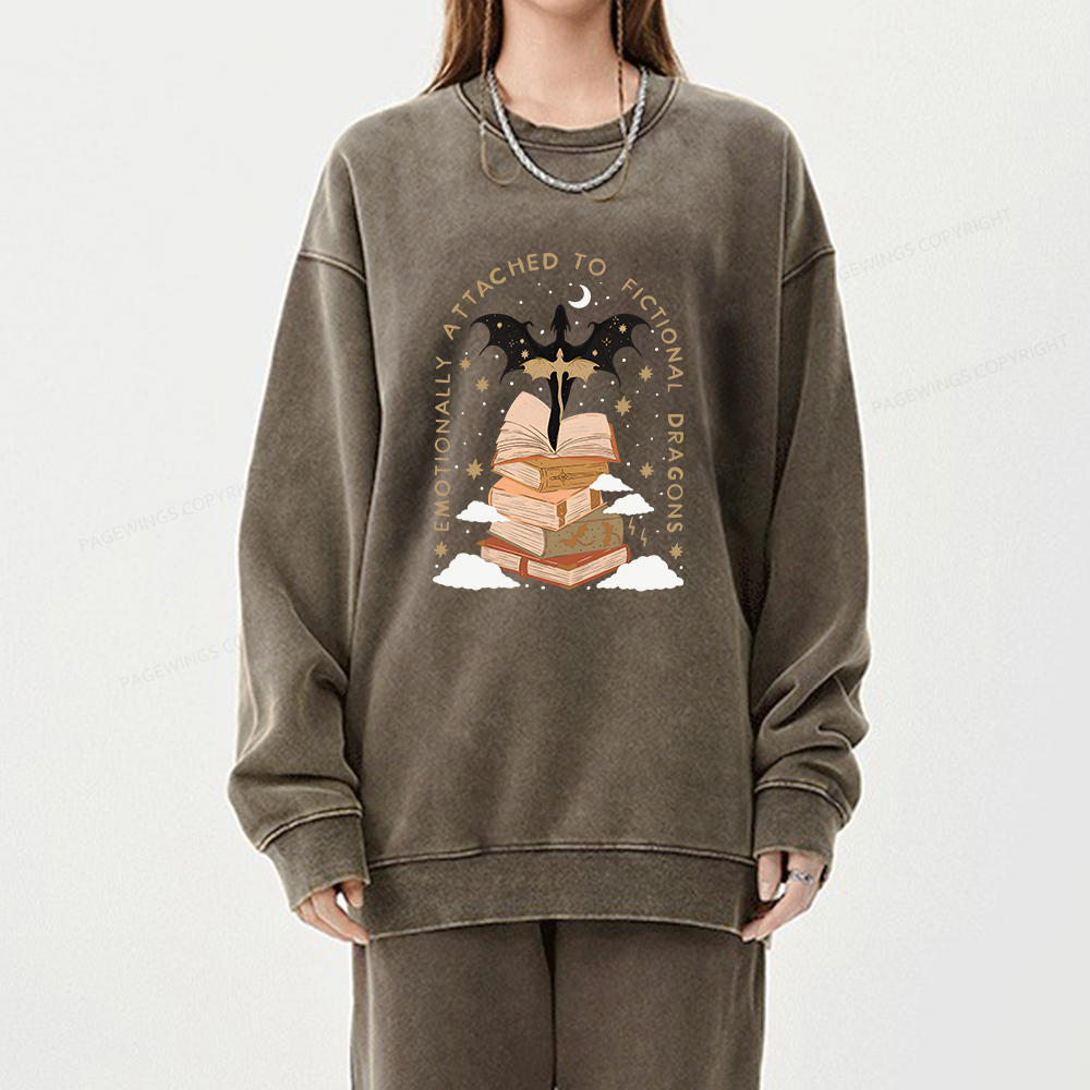 Pagewing Fantasy Romance Reader Gift Romantacy Unisex Washed Sweatshirt