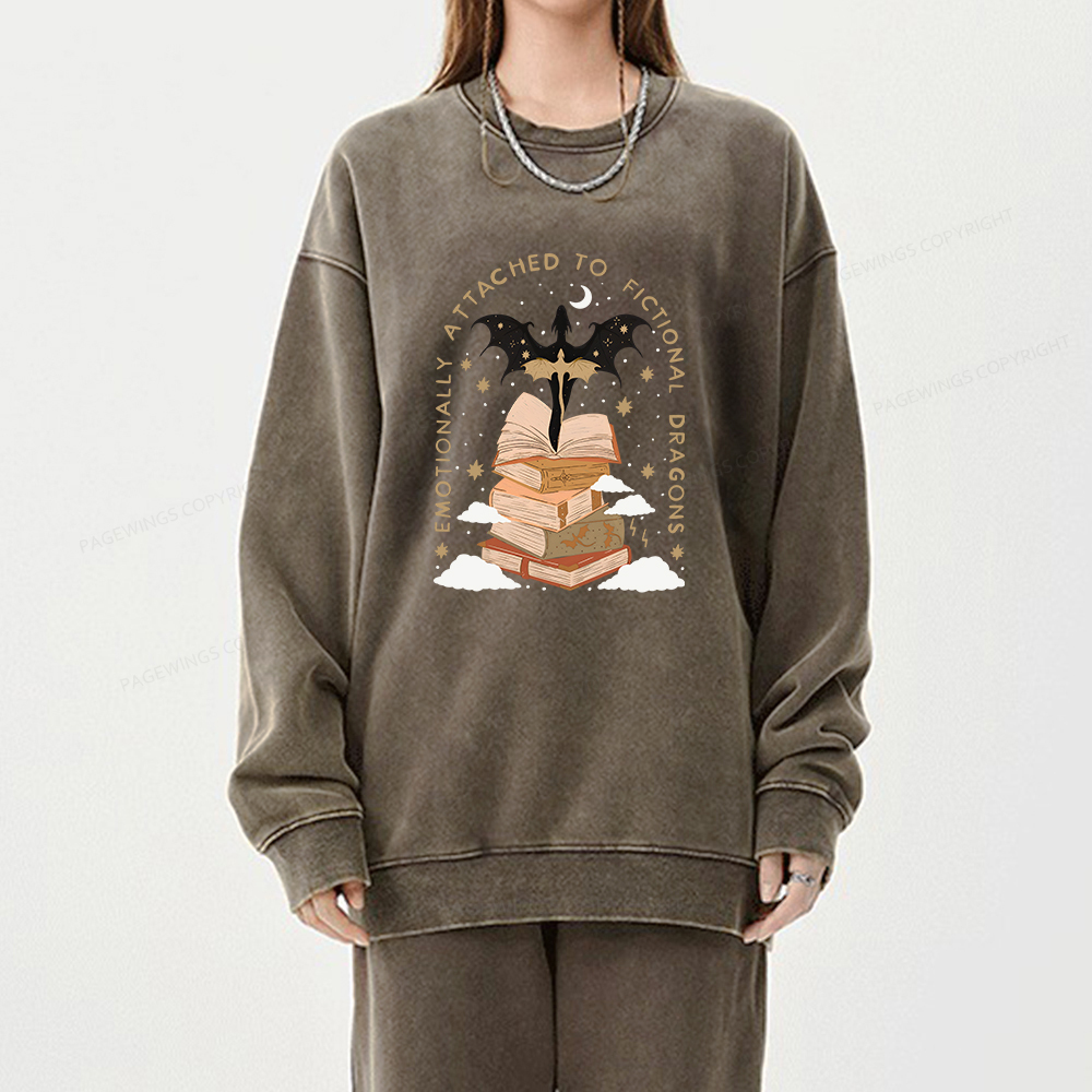 Pagewing Fantasy Romance Reader Gift Romantacy Unisex Washed Sweatshirt
