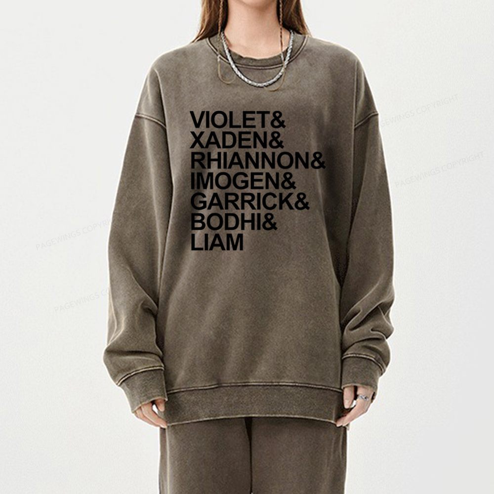 Pagewin Fourth Wing MC Classic T-Shirt Unisex Washed Sweatshirt