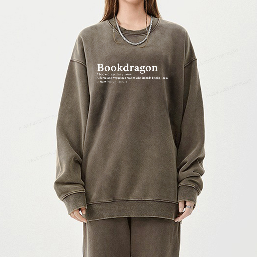 Pagewin Bookvoyager: Journey Through Words book lover Unisex Washed Sweatshirt