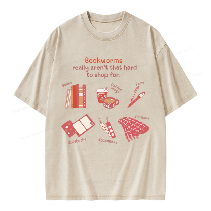 Pagewing Bookworms Really Aren't That Hard To Shop For Unisex Washed T-shirt