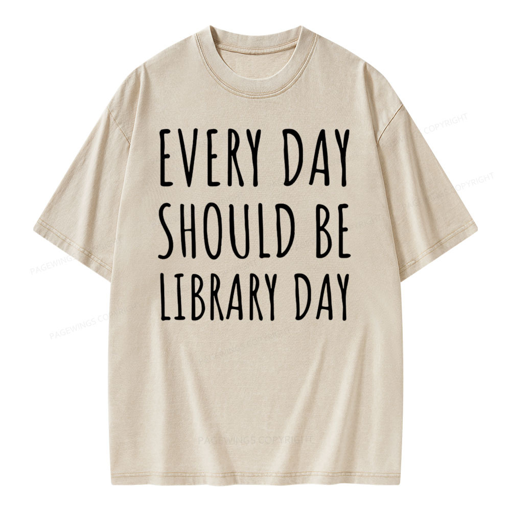 Pagewings Library Day Media Specialist Shirt Library Shirt Unisex Washed T-shirt