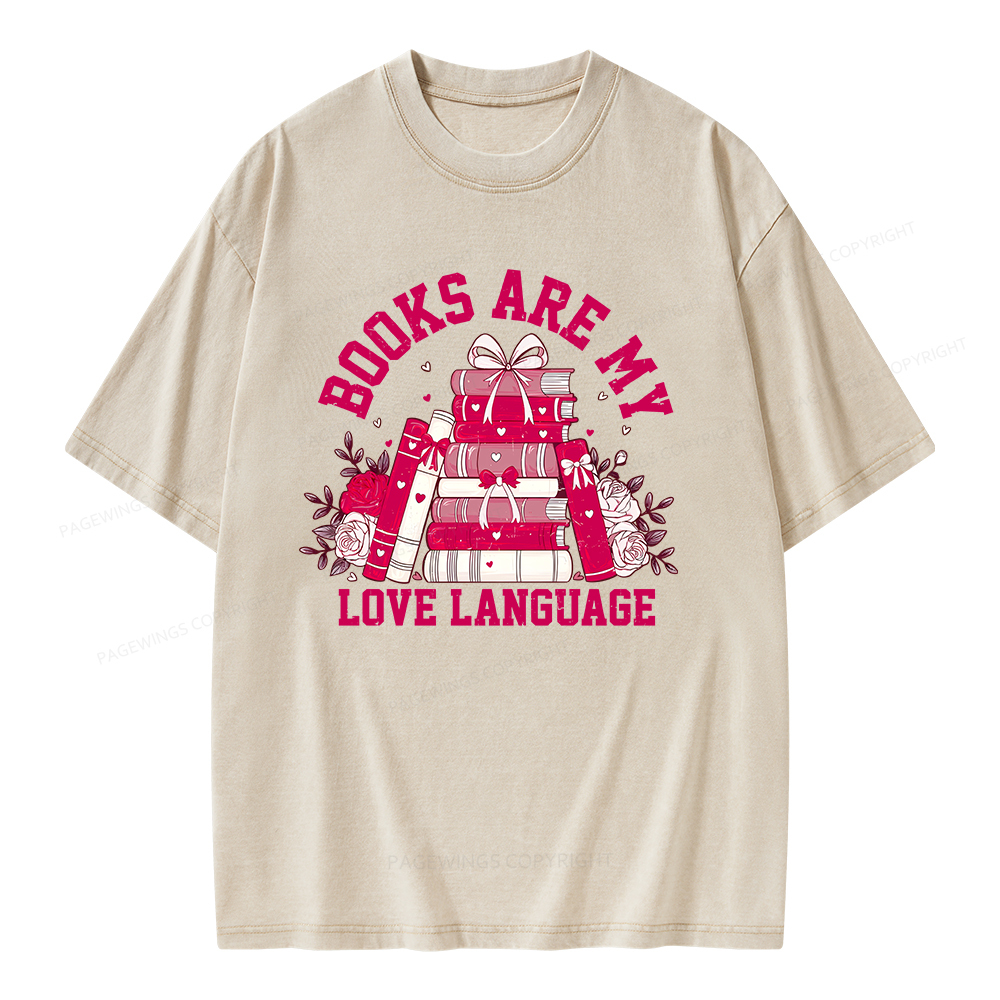 Pagewing Valentine Book Lover Design Gift for Valentine Unisex Washed T-shirt