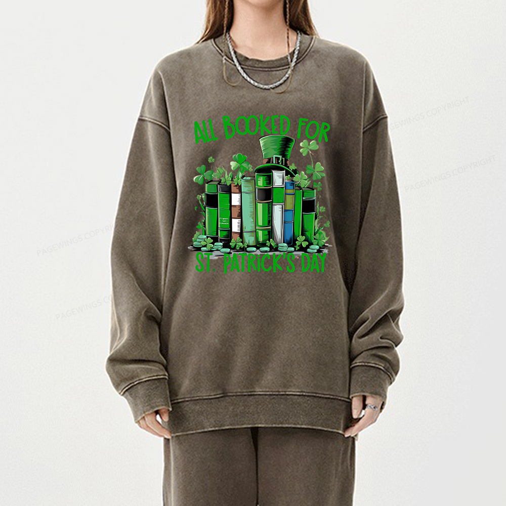 Pagewin Bookish Shirt,Funny Book Lover Shirt Unisex Washed Sweatshirt