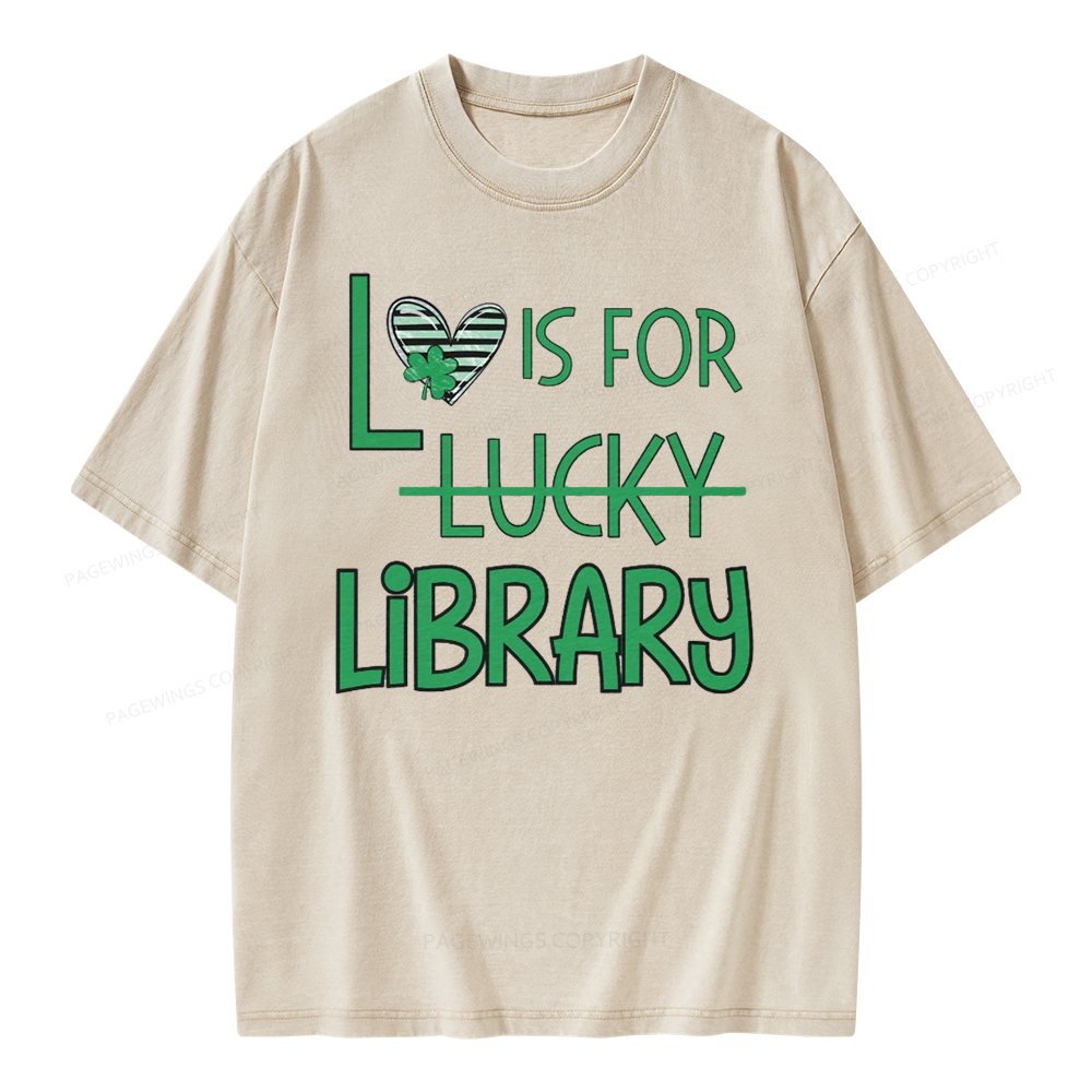 Pagewing St Patricks Day Librarian Tshirt Shirt Unisex Washed T-shirt