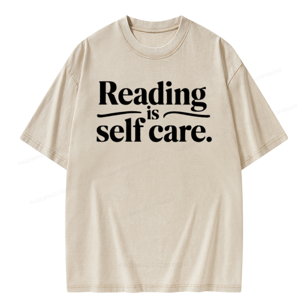 Pagewing Reading Self Care Unisex Tee Unisex Washed T-shirt