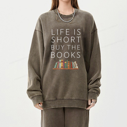 Pagewing Buy The Books Unisex Tee Unisex Washed Sweatshirt