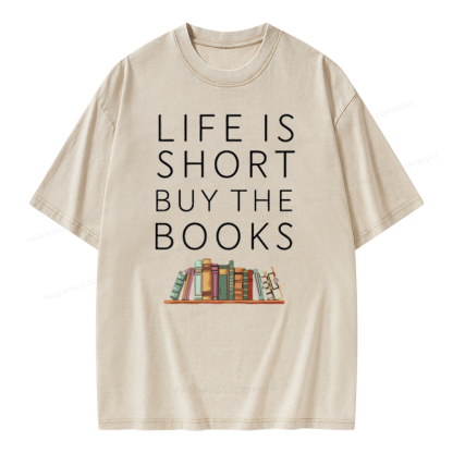 Pagewing Buy The Books Unisex Tee Unisex Washed T-shirt