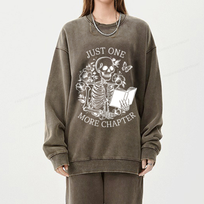 Pagewing One More Chapter Skeleton Unisex Tee Unisex Washed Sweatshirt
