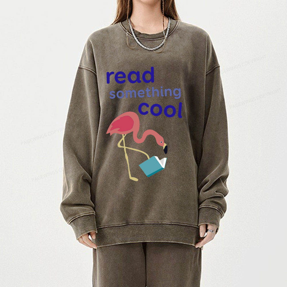 Pagewing Reading Something Cool Tee Unisex Washed Sweatshirt