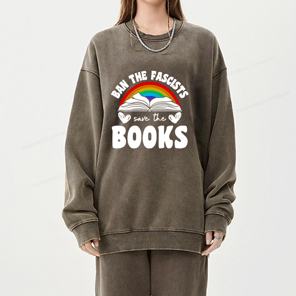 Pagewings Banned Books T-Shirt Unisex Washed Sweatshirt