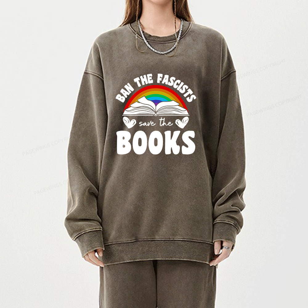 Pagewings Banned Books T-Shirt Unisex Washed Sweatshirt