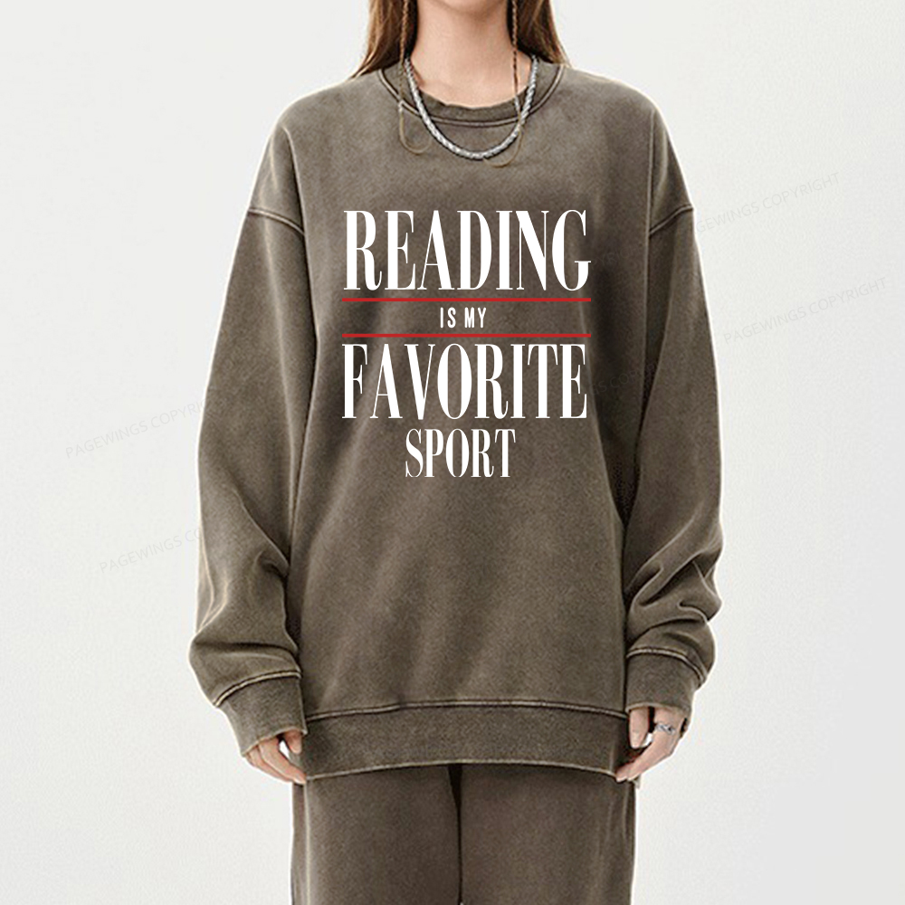 Pagewings Vintage Reading Sweatshirt, Booklover gift  Unisex Washed Sweatshirt