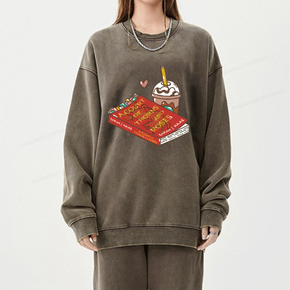 Pagewings A Court of Thorns and Roses Bookish  Unisex Washed Sweatshirt