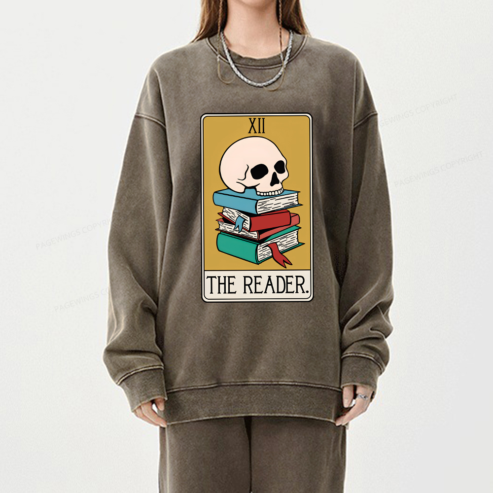 Pagewings Funny Tarot Shirt Tarot Card Funny Shirt Unisex Washed Sweatshirt