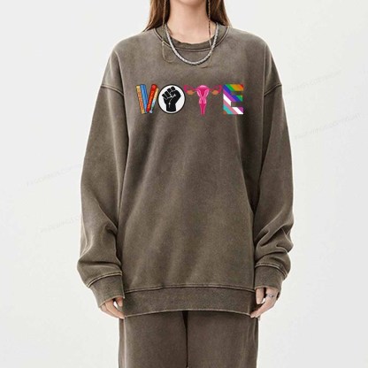 Pagewings VOTE Banned Books T-Shirt Unisex Washed Sweatshirt