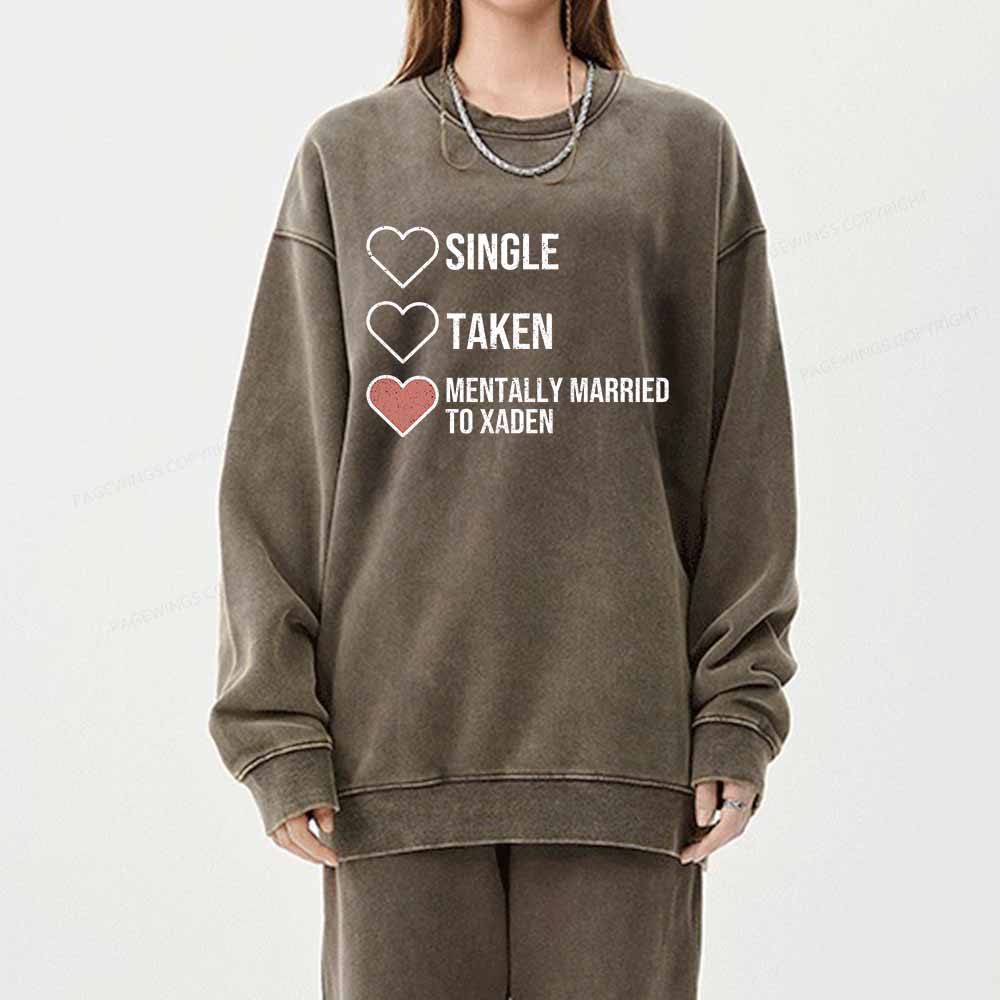 Pagewings Mentally Married To Xaden  Unisex Washed Sweatshirt