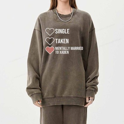 Pagewings Mentally Married To Xaden  Unisex Washed Sweatshirt