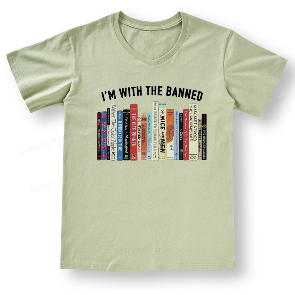 Pagewings I'm With The Banned Reading V-neck T-shirt