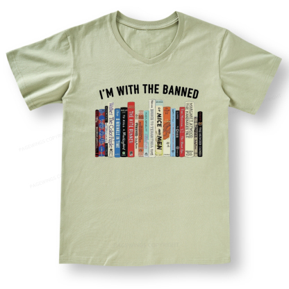Pagewings I'm With The Banned Reading V-neck T-shirt