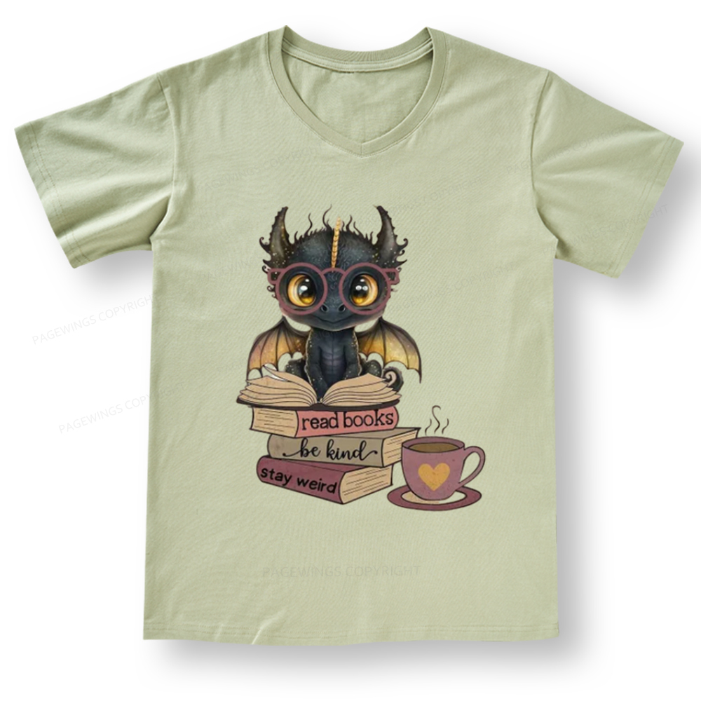 Pagewings Fourth Wing Dargon V-neck T-shirt