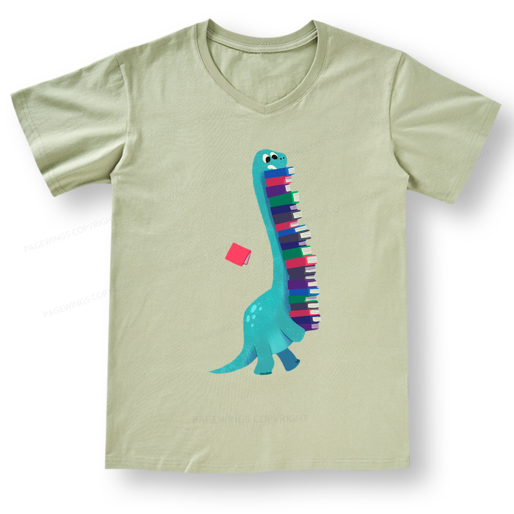 Pagewings Book Dinosaurs V-neck T-shirt