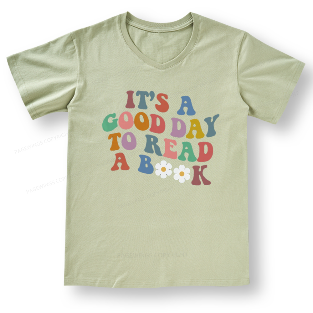 Pagewings It's A Good Day To Read A Book V-neck T-shirt