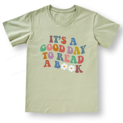 Pagewings It's A Good Day To Read A Book V-neck T-shirt