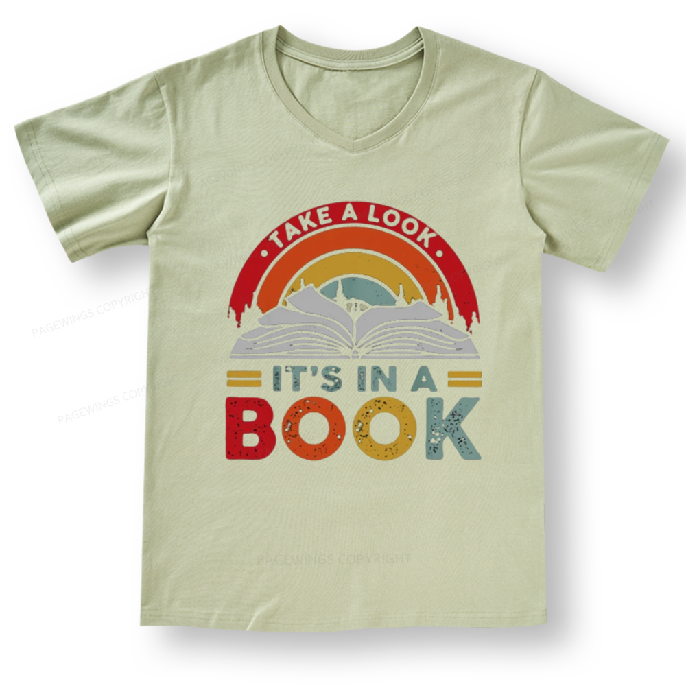 Pagewings Take A Look It's In A Book V-neck T-shirt