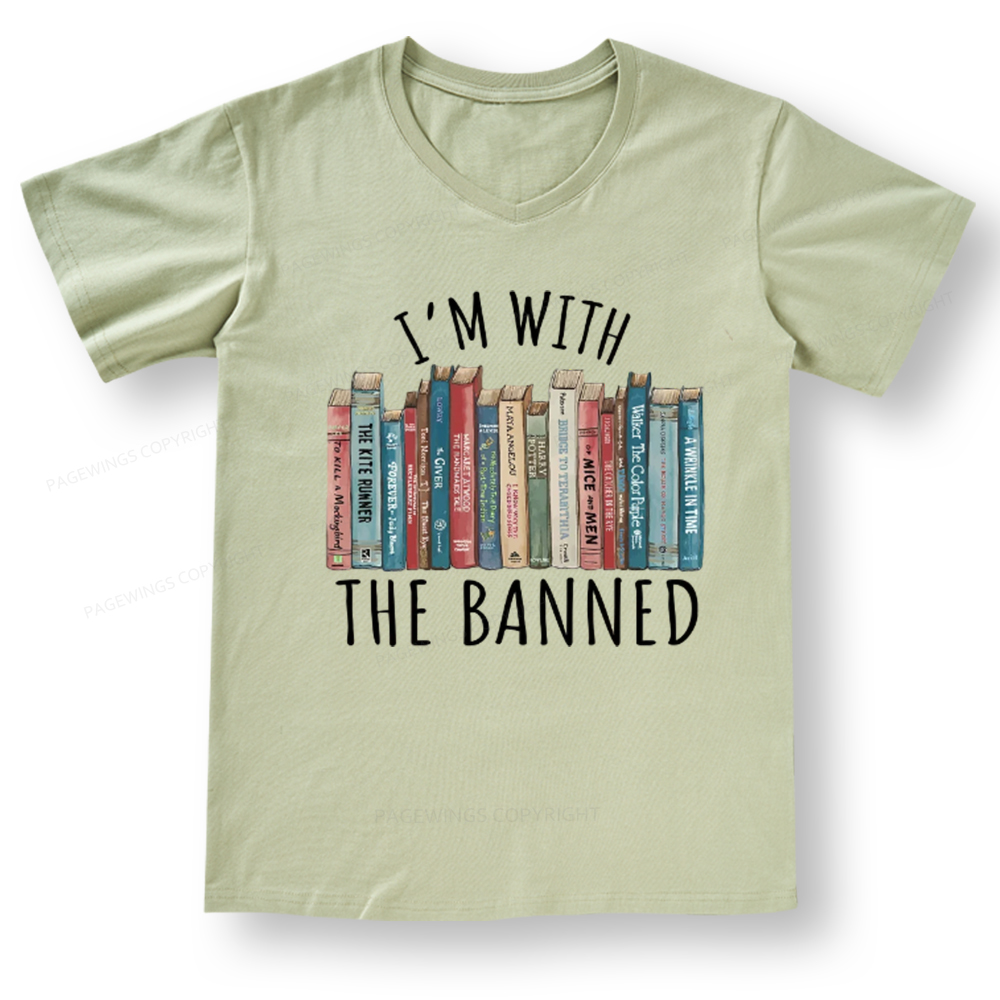 Pagewings I'm With The Banned V-neck T-shirt