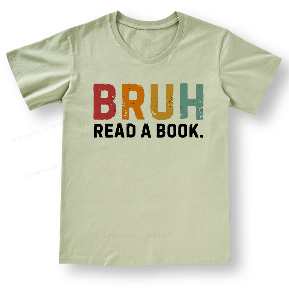 Pagewings Read A Book Bruh V-neck T-shirt