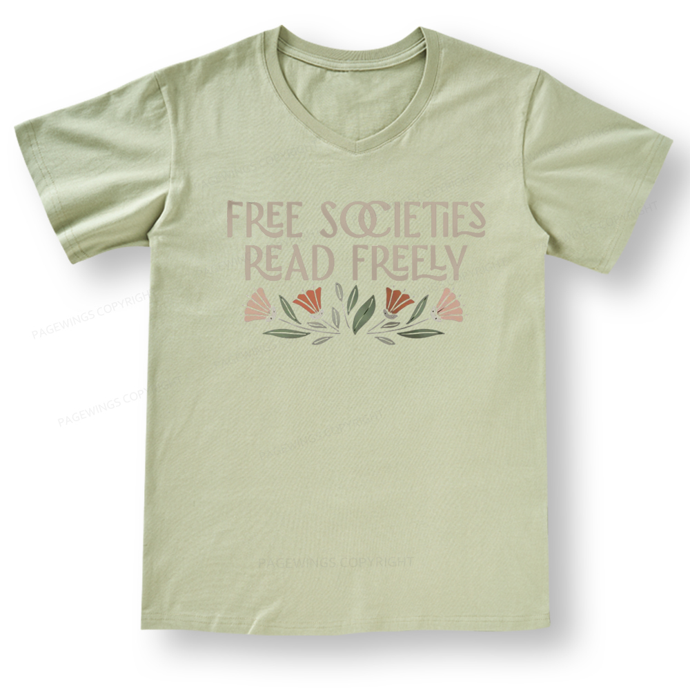 Pagewings Read Freely V-neck T-shirt